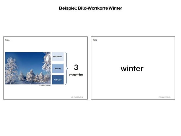 Beispiel Bild-Wortkarte Winter