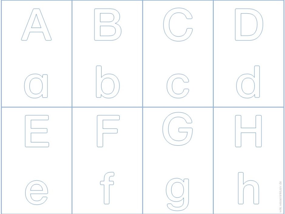 Buchstabenkarten in Groß- und Kleinschreibung in Druckschrift