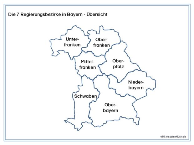 Regierungsbezirke von Bayern Übersicht