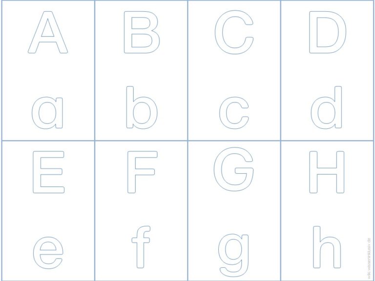 Buchstabenkarten mit Groß- und Kleinschreibung
