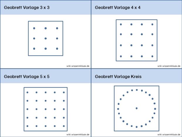 Geobrett – Hilfsmittel zum Üben von geometrischen Figuren