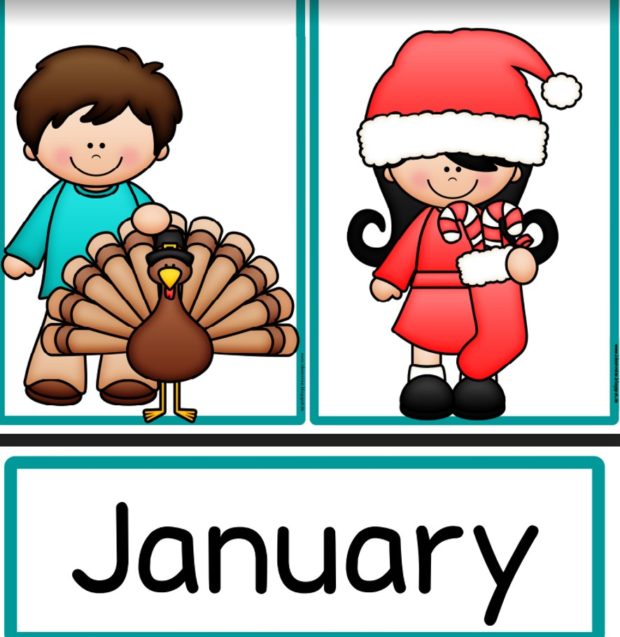 Kalender Bild- und Wortkarten englisch